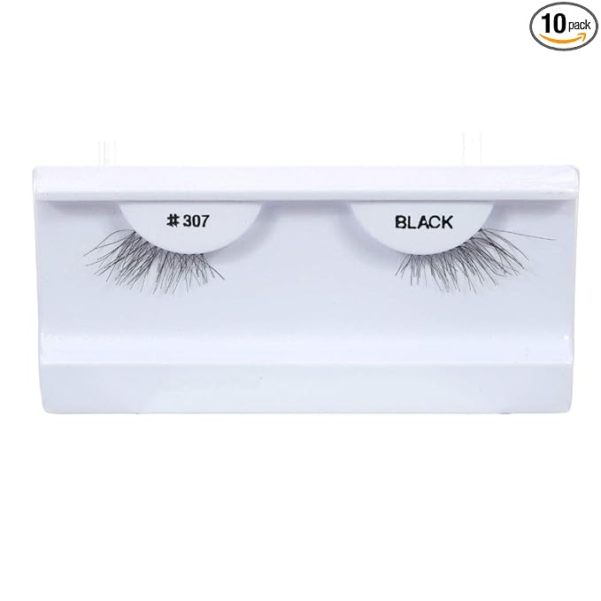 10 Pairs 100% Human Hair False Eyelashes Natural Black # 307