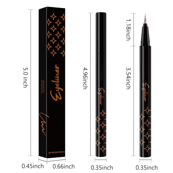 evpct 1Pcs Bronze Glitter Sparkling Liquid Eyeliner, Metallic Shimmer Light Silver Eyeliner Liquid Eye Liner Eyeshadow Pencil Face Body Glitter Makeup, Longwear Waterproof, Fake Eyelashes Mascara