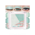 Mini Light Green Baked Eyeshadow Palette, 3 Shade Soft Shimmer Eye Shadow, Fresh Natural Eye Makeup, Smooth Blendable & Buildable, No Fallout, Long-Lasting Daily Look, Paleta de Sombras de Ojos 02