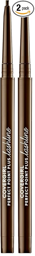 COVERGIRL Perfect Point Plus Lashline, Breezy Brown, Micro Eye Pencil, Ultra-Precise 1.5 Millimeter Tip, Creamy Gel Formula, Clean & Vegan, Talc-Free, Waterproof, 0.002oz (Pack of 2)