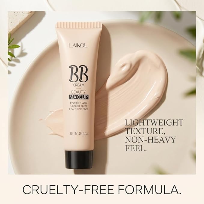 Korean BB Cream & Foundation 2-in-1 - Buildable Coverage Tinted Moisturizer with SPF, for a Natural Matte Finish & All-Day Wear (160 Light)