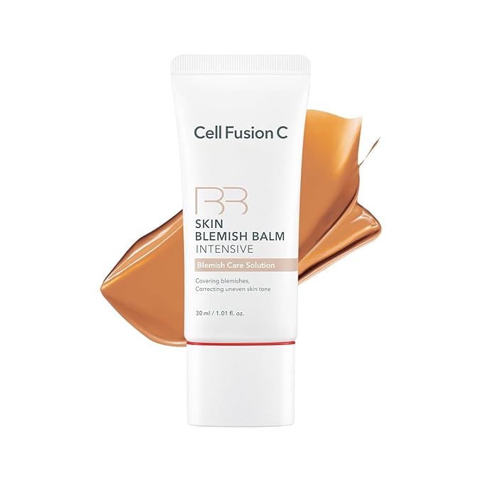 Cell Fusion C Skin Blemish Balm No.32 Mocha - Medium-Tan with Warm Undertone, Lightweight BB Cream with Ceramide, Tinted Moisturizer for Sensitive Skin, SPF-Free, Korean Makeup, 1.01 fl.oz.