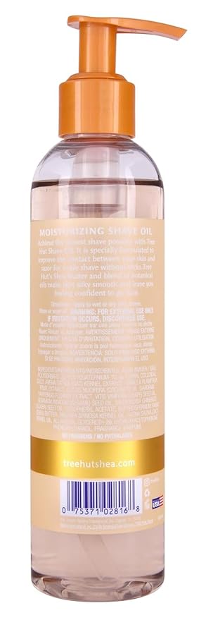 Tree Hut Vanilla Moisturizing Shave Oil, Hydrating Gel-to-Oil Formula for a Close, Smooth Shave, Made with Shea Butter, For All Skin Types, 7.7 fl oz