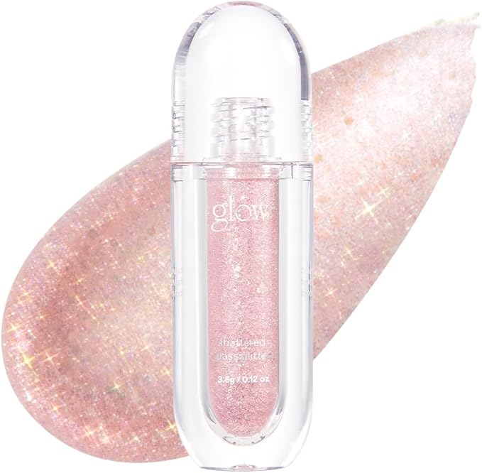 glow Shattered Glass Glitter | Metallic Shimmer | Long-Lasting | multidimensional Sparkle | Smooth Liquid Formula | Precision applicator | 0.1 oz (Division)