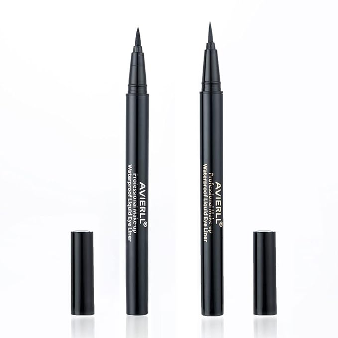 Waterproof Liquid Eyeliner -2Pens Black Eyeliner Long Lasting&Smudgeproof Makeup Liner Easy Liquid Pen 0.03 Fl. Oz (Black)
