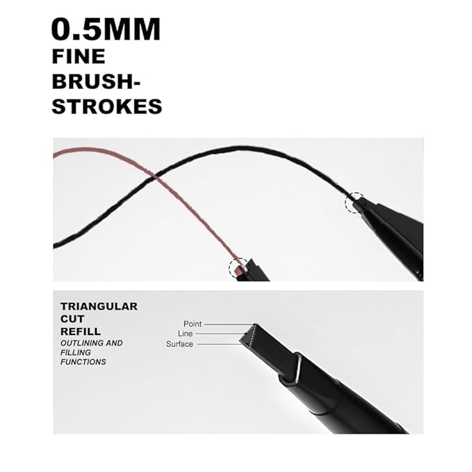 Eyebrow pencil eyebrow Eyebrow Retractable Definer Pencil, eyebrow stylist shape and fill eyebrow pencil, professional eye makeup (01 Black)