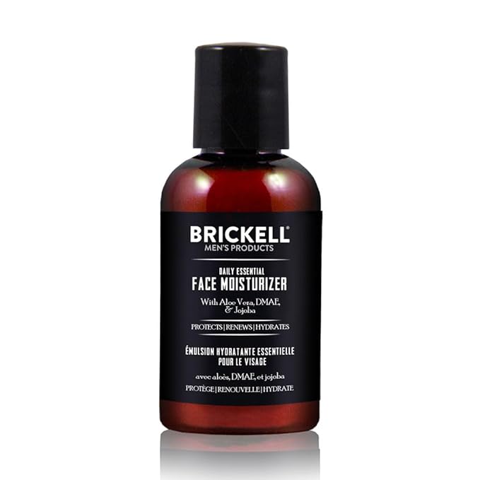 Brickell Men's Daily Essential Face Moisturizer for Men, Fast-Absorbing Face Lotion with Niacinamide, Green Tea, and Hyaluronic Acid, 2 Ounce, Unscented