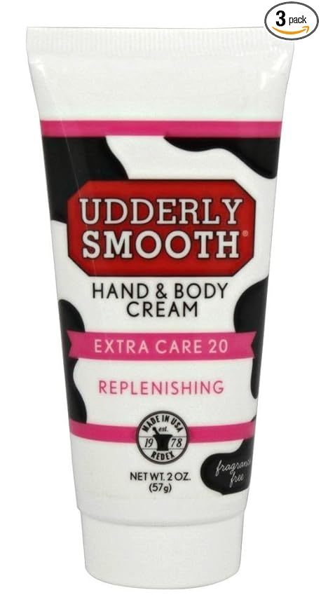 Udderly Smooth Hand & Body Cream With 20% Urea, Replenishing - 2 Ounce - Pack of 3