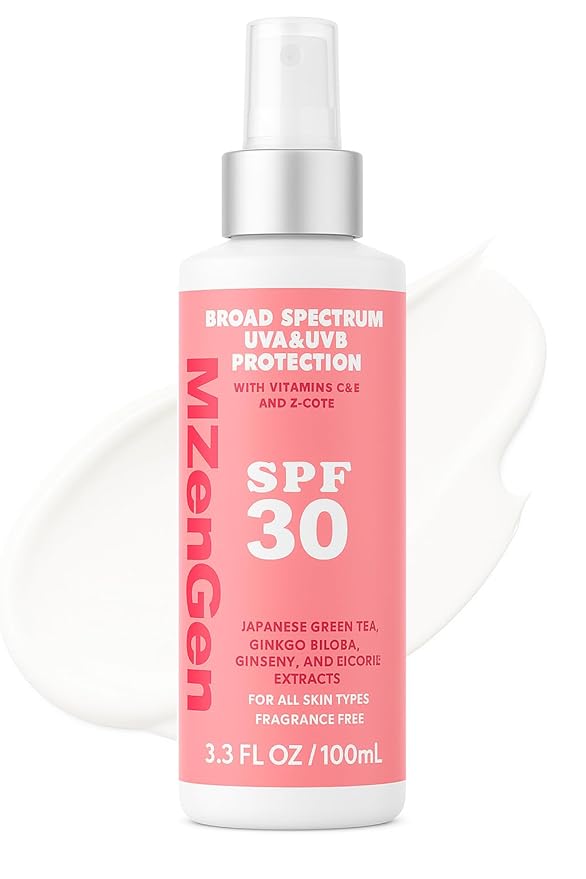 Sunscreen for face - Advanced Protection SPF 30, Full Spectrum UVA/UVB, Fragrance-Free, Lightweight, Vitamins C,E, Zinc Oxide, Japanese Green Tea, Gingko Biloba, Ginseng, Licorice Extracts 3.3 FL.OZ
