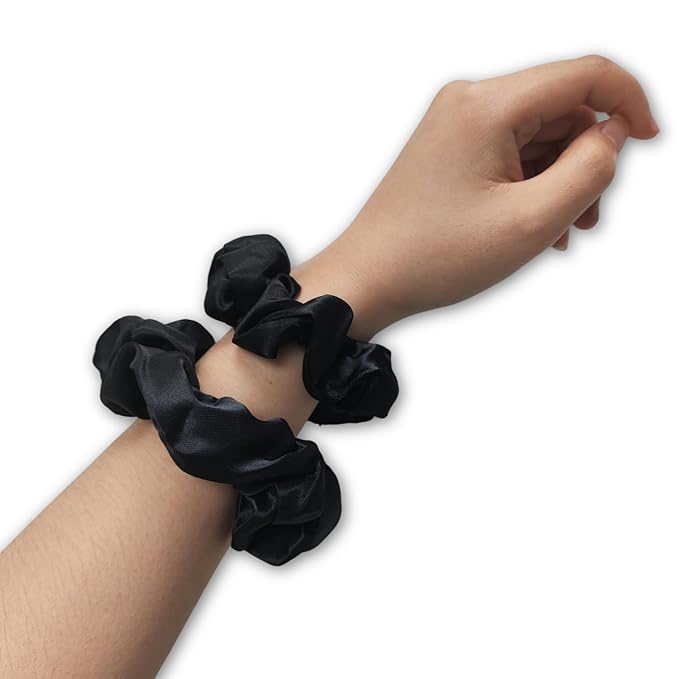 12PCS Satin Scrunchies Pack for Women and Girls, Soft Silk Hair Ties for Sleeping, No-Damage Satin Ponytail Holders for Thick or Curly Hair