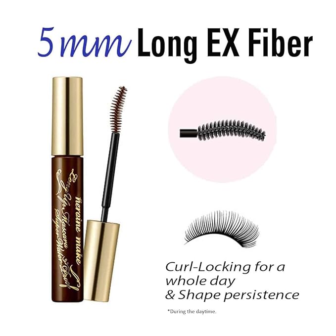 HEROINE MAKE by KISSME Brown Mascara Waterproof, Waterproof Mascara Volume and Length by Tubing Fiber for Long & Curl Eye Makeup for Women, Natural Lash Look for Sensitive Skin from Japan 2 EA