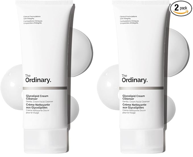 The Ordinary Glycolipid Cream Cleanser,Gentle Makeup Removal with Plant-Derived Glycolipid Agents,5.1 Fl Oz,(Pack of 2)