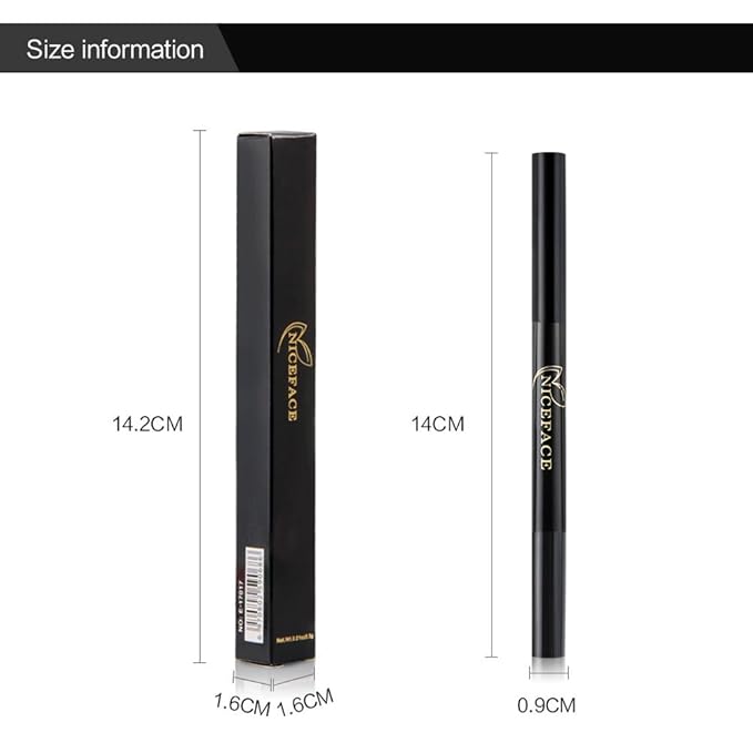 Eyebrow Pencil Medium brown Double Ended Precision Waterproof Brow Cruelty Free(Coffee/Khaki #3)