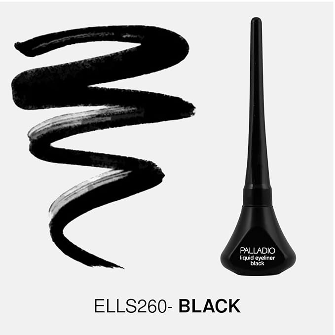 Palladio Liquid Eyeliner, Highly Pigmented and Waterproof, For Intense Eye Definition, Smear-proof Eyeliner Liquid, Includes Easy Grip Wand and Felt Tip Applicator, Black