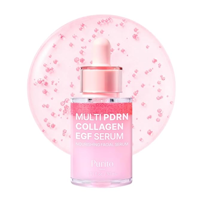 PURITO Multi PDRN + Collagen + EGF Revitalizing Facial Serum | for Glass Skin, Radiance, Elasticity & Hydration | 99% Pure PDRN Complex, Firming & Brightening Booster | Korean Skincare 1.01 fl.oz