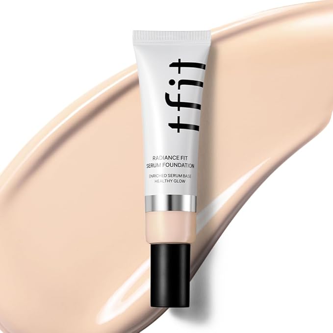 TFIT Hydrating Serum Foundation for Dry Skin – Lightweight, Moisturizing Coverage with Natural Glow & Pore‑Blurring Finish,1.05 Oz. (C01 Porcelain, 1.05 Oz.)