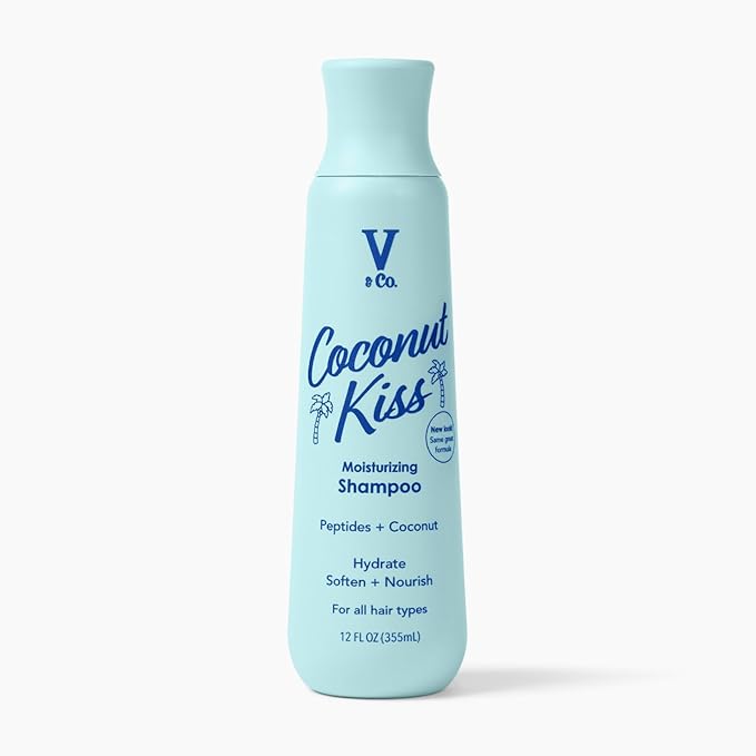 V&Co. Moisturizing Shampoo 12 Oz. - Sulfate Free, Color Safe, and Gentle Formula with Peptide Technology Boosting Hydration for Dry, and Color Treated Hair