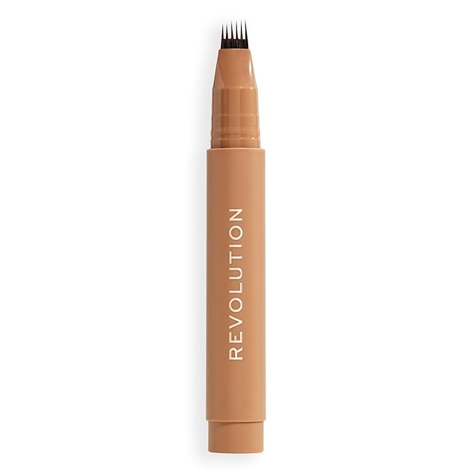 Revolution Beauty London Instant Brow Hair Pen, Precision Applicator for Hair-Like Strokes, Long-Lasting Eyebrow Pen, Cool Brown, Vegan & Cruelty-Free, 0.06 fl oz