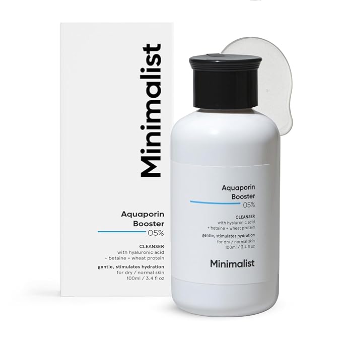Minimalist Face Wash for Dry Skin with Hyaluronic Acid | Aquaporin Booster 5% Gently Cleanses & Hydrates Skin | For Women & Men | 3.4 Fl Oz / 100 ml