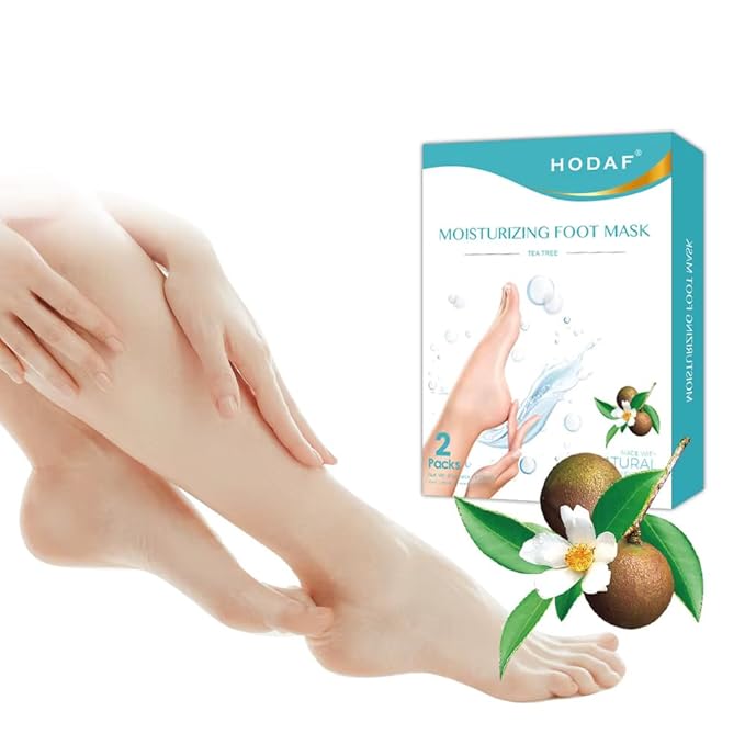 HODAF Foot Peel Mask 2 Pack Peeling Foot Mask - Repairs Heels & Removes Dry Dead Skin Baby Soft Feet - Men Women Exfoliating Foot Peel Mask for Dry Cracked Feet Callous Remove (Lemon)