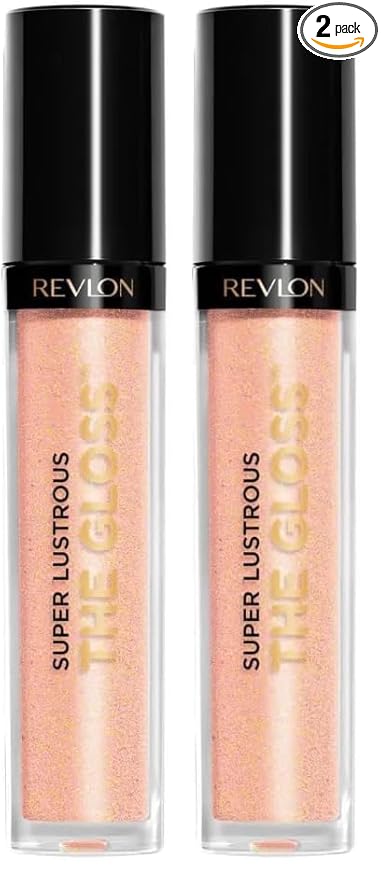 REVLON Super Lustrous Lip Gloss, Non-Sticky, Hydrating, High Shine Finish, 255 Sandstorm, 0.13 oz (Pack of 2)