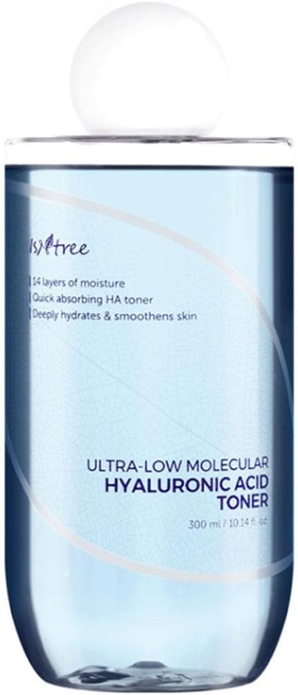 ISNTREE Ultra-Low Molecular Hyaluronic Acid Toner 300ml, 10.14 fl.oz | Korean Skincare | Quick Absorbing | Deep Hydration & Skin Smoothing | Vegan & Fragrance-Free