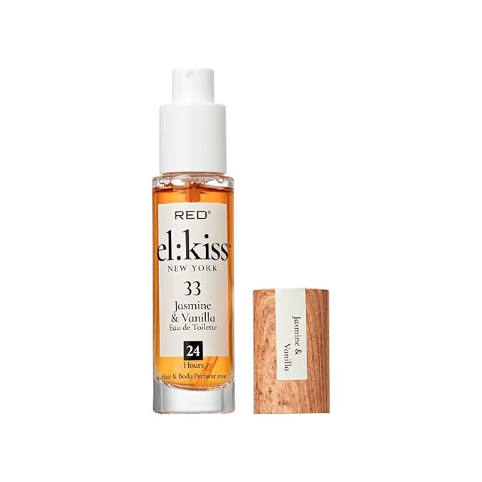 EL:KISS Hair Perfume & Body Mist, Jasmine & Vanilla Inspired by SDJ 68, Eau de Toilette 30mL (1.01 Fl Oz), Hydrating & Long-Lasting, Alcohol & Mineral Oil-Free, Jojoba/Argan Oil & Aloe Vera
