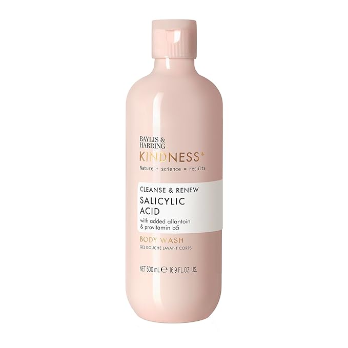 Baylis & Harding Kindness + Salicylic Acid Cleanse & Glow, Dewbury & Lime Leaf Fragrance, 16.9 fl. oz Body Wash (Pack of 3) - Biodegradable Formula - Vegan Friendly