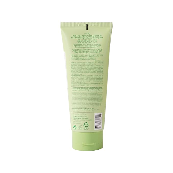 Ariul Apple Cider pH Balancing Cleansing Foam – Effective Pore & Exfoliation Care, Low pH, Soothing & Revitalizing Face Wash with Apple Extract, Korean Skin Care, 150ml / 5.07 fl. oz