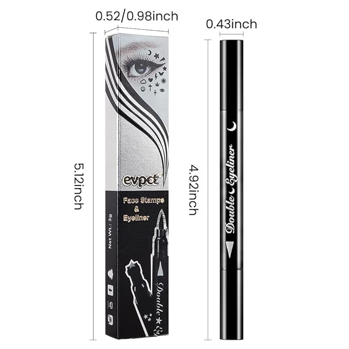 evpct 1Pcs Blue Colored Winged Eyeliners Stamp, Blue Moon Face Stamps Makeup Eyeliner Eye Stamp Liners Tool Set Kit for Women Waterproof, Wing Eyeliner Stamp Figures Tool Wingliner Shapes, 06#