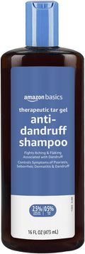 Amazon Basics Therapeutic Plus Coal Tar Anti-Dandruff Shampoo, Treats Psoriasis, Seborrheic Dermatitis, Itching and Flaking Scalp, 0.5% Coal Tar, 16 Fl Oz, Pack of 1