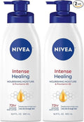 NIVEA Intense Healing Body Lotion, 72 Hour Moisture for Dry to Very Dry Skin, Body Lotion for Dry Skin, 16.9 Fl Oz Pump Bottle - Pack of 2