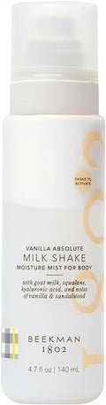 Beekman 1802 Milk Shake Hydrating Body Mist – Alcohol-Free Moisture with Goat Milk, Hyaluronic Acid & Squalane, Lightweight Skin Softening Spray for Sensitive Skin – Vanilla Absolute, 4.7 Fl Oz