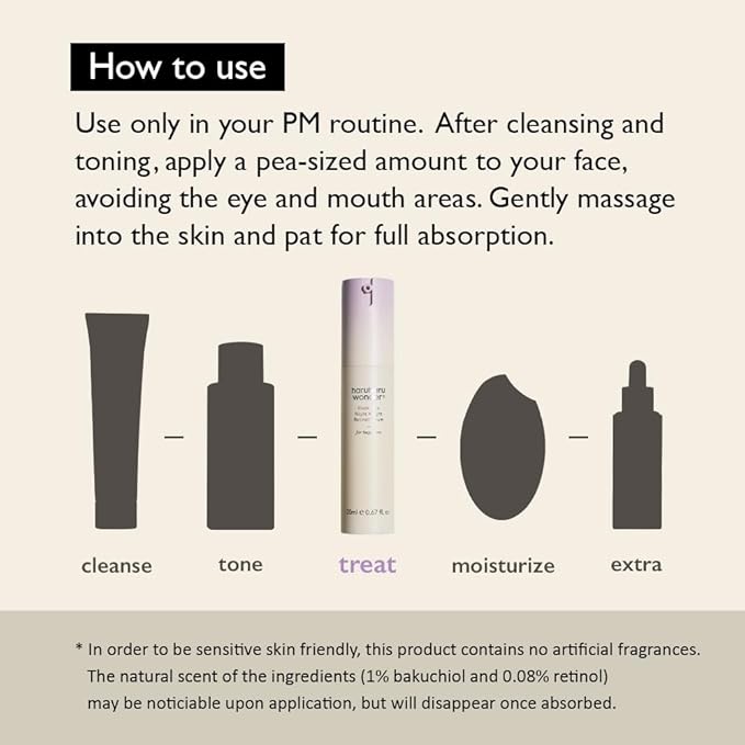 haruharu wonder Black Rice Night Knight Retinol Serum, Refining & Smoothing, Firms Skin, Reduces Fine Lines, Hydrating Formula, 0.67 fl.oz