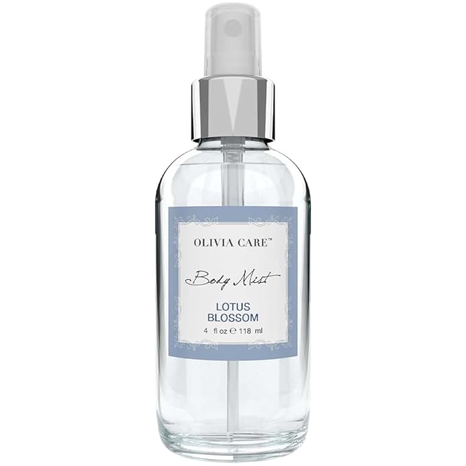 Olivia Care Body Mist Spray Made with Natural Lotus Blossom Fragrance Scent - Refreshing, Soothing & Cooling- Eliminate Odor with Fresh Aroma