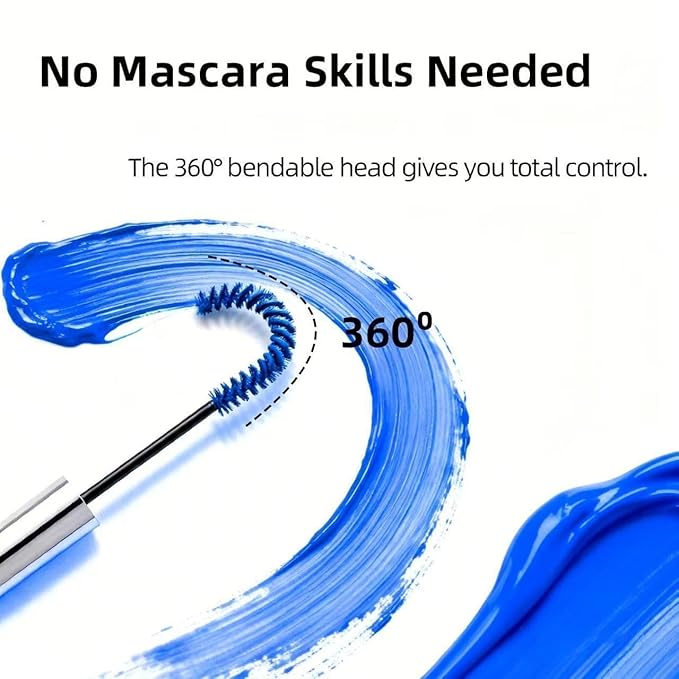 Lengthening Tubing Mascara Long-Lasting, Smudge-Proof Waterproof Eyelashes All Day Wear, Volumizing & Curling Formula Colored Mascara, Clump-Free Slim Brush for Sensitive Eyes (Dark Brown)