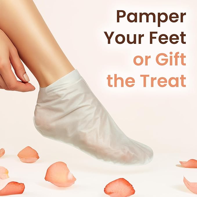 6 Pack Moisturizing Foot Mask for Dry Cracked Feet, Restoring & Hydrating Socks with Lavender, Shea Butter, Jojoba Oil & Vitamin E, Feet Mask for Women & Men Foot Care