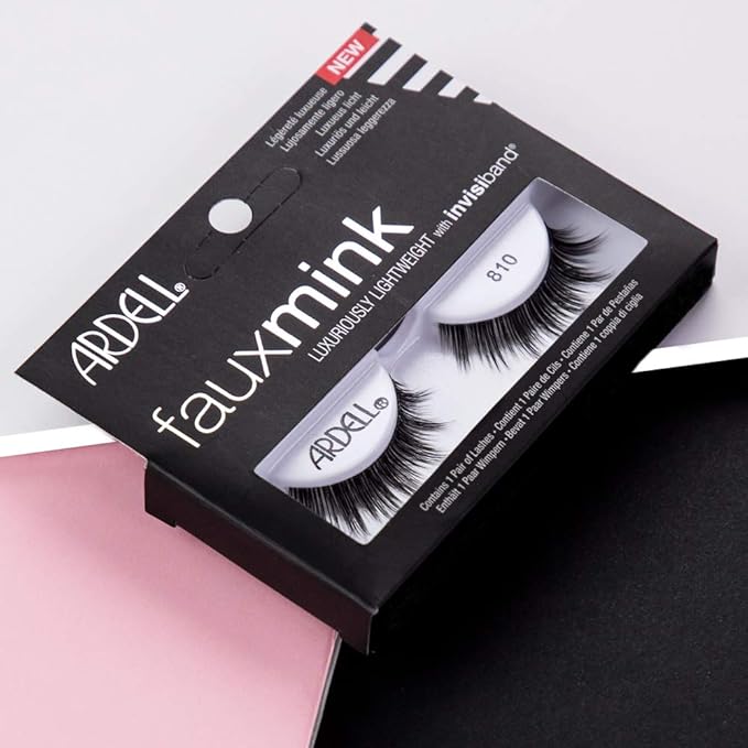 Ardell Faux Mink Lashes 810 - Black, Natural Volume False Eyelashes for Fullness & Length, 4 Pack