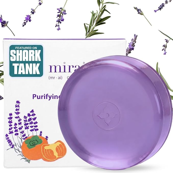 Mirai Clinical Persimmon Soap Bar with Lavender Scent - Japanese Persimmon Soap for Old People Smell - Made with Green Tea Extract - Nonenal® Odor Removal Deodorizing Bar for Unisex