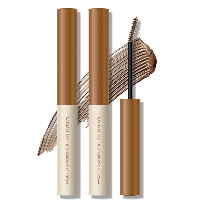 KYDA 2 Pcs Tinted Eyebrow Cream, Ultra-Fine Brush Tinted Brow Gel, Waterproof Smudgeproof Eyebrow Mascara, Long Wear, Natural Brow Makeup without Clumping, Light Brown