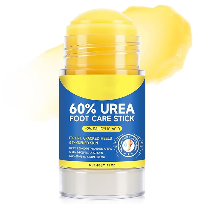 60% Urea Cream Stick plus 2% Salicylic Acid，Urea foot care stick，Suitable for dry and cracked feet, knees, Exfoliating Moisturizing Cream, Dead Skin Removal Foot Care Cream 1.4 oz (1-pack)