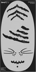 Stencil1FX - Tiger Stripes Eye Makeup Stencil for Costumes, Dress Up, Halloween, Cosplay, Face Painting, Raves, Festivals, Parades, Parties
