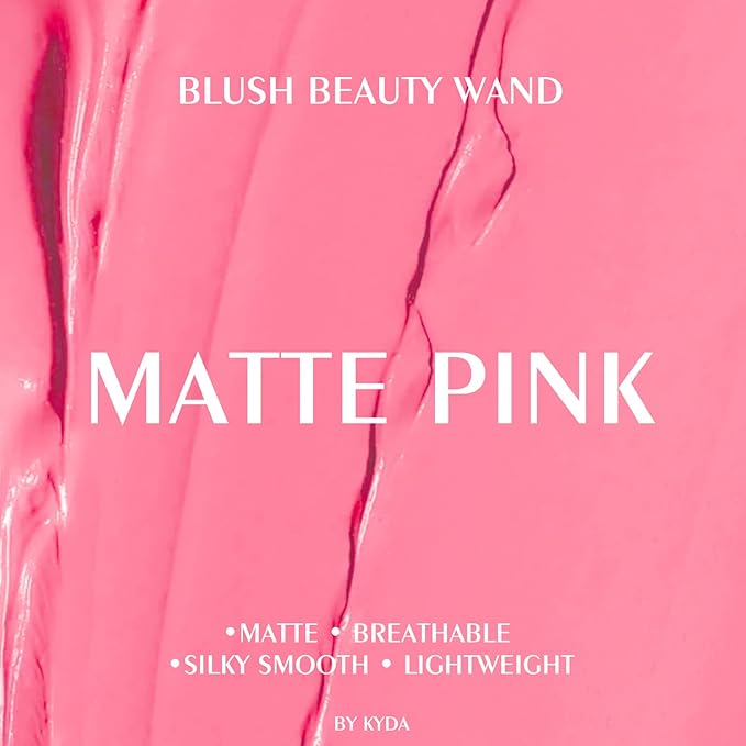KYDA 2 Colors Liquid Blush Wand Set, Matte Shimmer Blush Duo, Buildable Smooth Coverage for Natural Glow Cheeks Color, Lightweight Blendable Formula, Grateful Red+Matte Pink