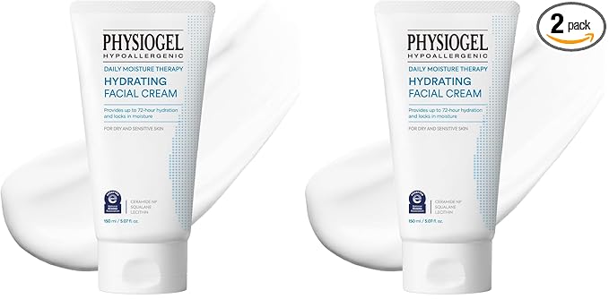 PHYSIOGEL Daily Moisture Therapy Hydrating Facial Cream, Lightweight Face Moisturizer with Ceramide, 72H Lasting Hydration, For Dry & Sensitive Skin, 5 fl. oz. (Pack of 2)