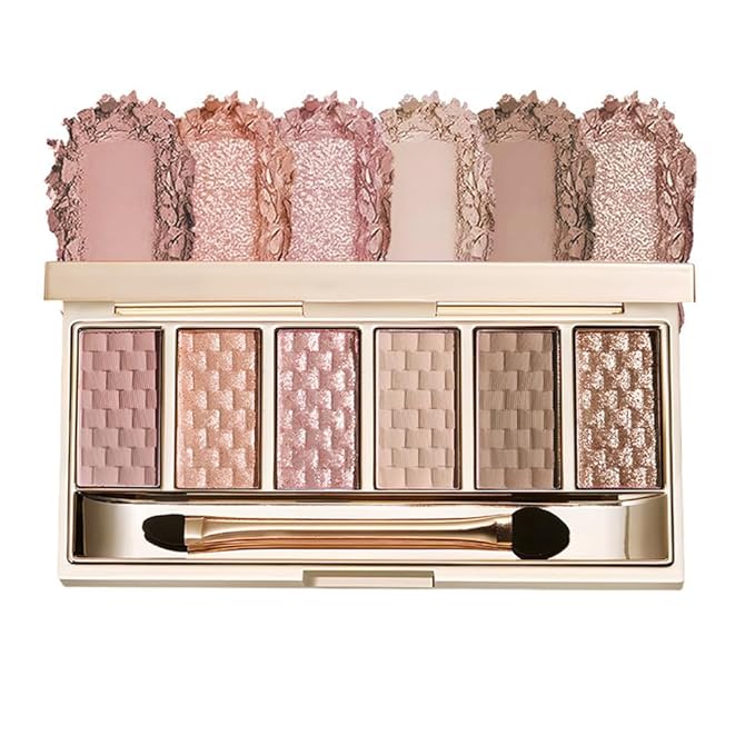 Rose Mauve Neutral Nude Eyeshadow Palette–6 Matte&Shimmer Shades, High Pigment Long-Lasting Blendable Eye Shadow Kit for Natural Everyday Makeup, Soft Glam Looks, Mature&Hooded Eyes, Paleta de Sombras