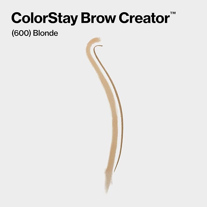 Revlon ColorStay Brow Creator, 2-in-1 Precise Eyebrow Pencil & Powder with Spoolie Brush, Waterproof & Long Lasting, 600 Blonde, 0.003 oz