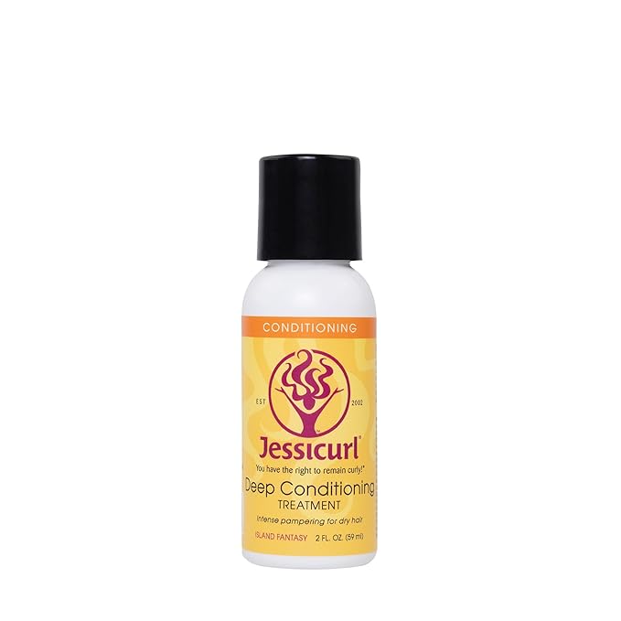 Jessicurl, Deep Conditioning Treatment, Island Fantasy, 2 Fl oz. Deep Conditioner for Dry Damaged Hair, great Anti Frizz Hair Mask and Leave in Conditioner for Curly Hair
