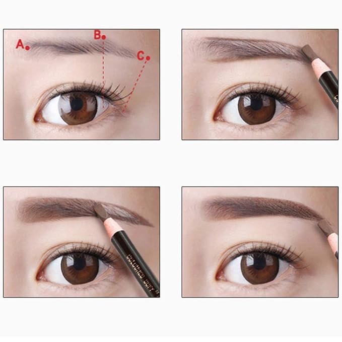 Long-lasting Waterproof Eyebrow Pencil with Pull Cord - Perfect for Marking, Filling, and Outlining - Tattoo Makeup for Waterproof and Durable Permanent Eyebrow Liners (Black)