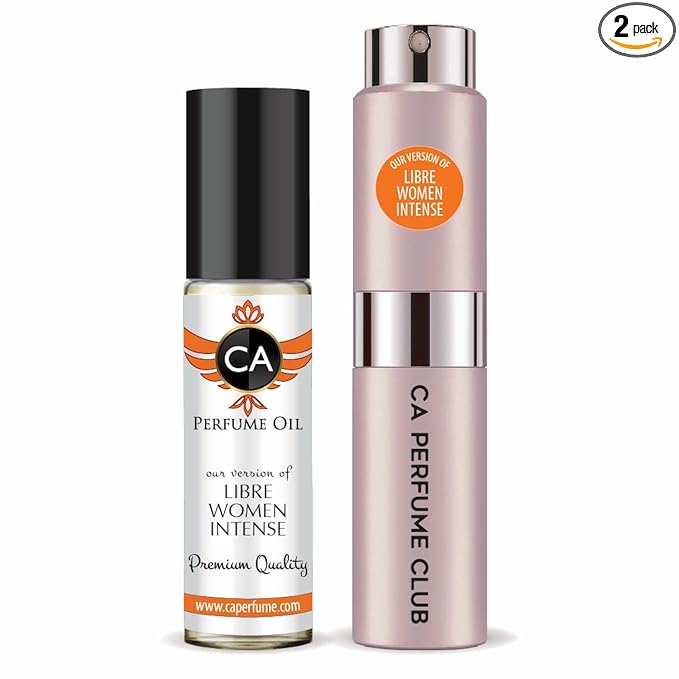 CA Perfume Duo Impression of Libre Women Intense For Women Perfume Layering Set Long Lasting Travel Size EDP + Body Oil Roll-On Bottle 0.27 Fl Oz+0.33 Fl Oz