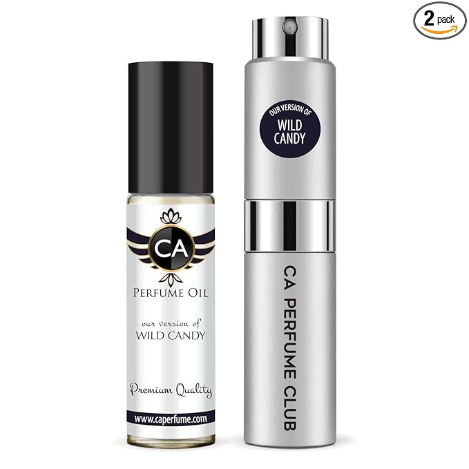 CA Perfume Duo Impression of Wild Candy For Women And Men Perfume Layering Set Long Lasting Travel Size EDP + Body Oil Roll-On Bottle 0.27 Fl Oz+0.33 Fl Oz